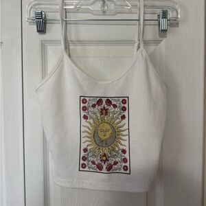 Sun Tarot Card Crop Tank Top